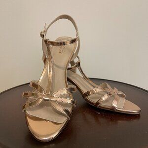 Seychelles Women's Rose Gold Metallic Strappy Heels, Size 9, Excellent Condition